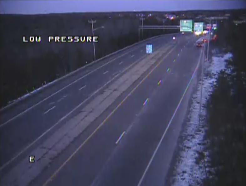 Live traffic camera view showing highway conditions